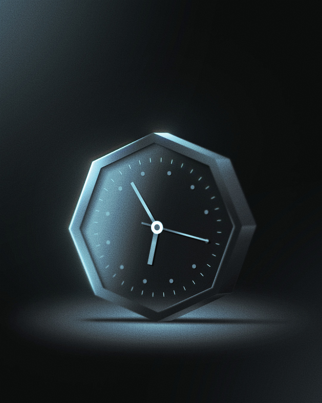 hexagonal clock motion design style frame